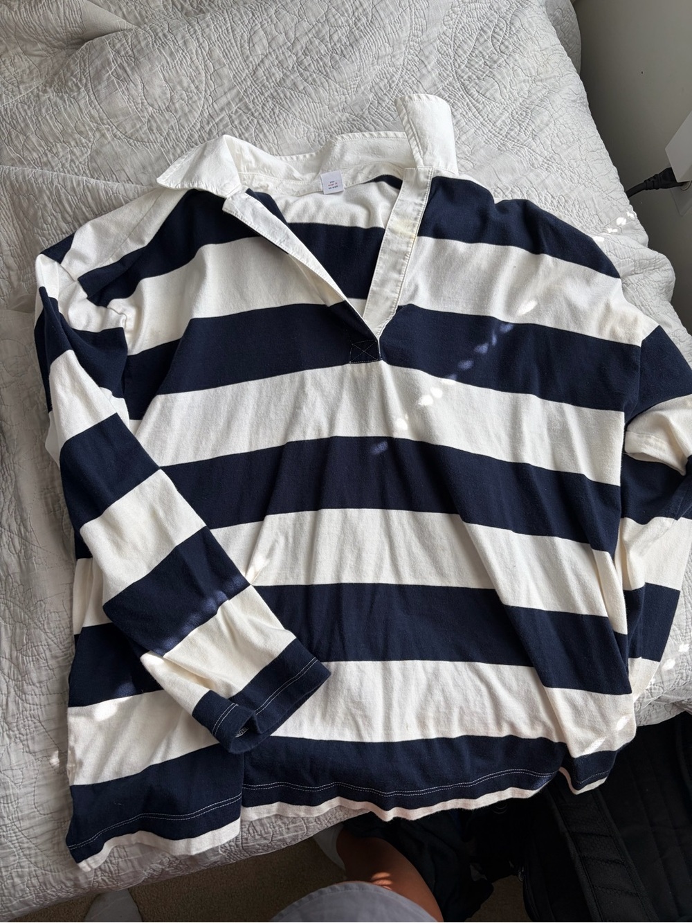 Classic Navy & White Striped Shirt